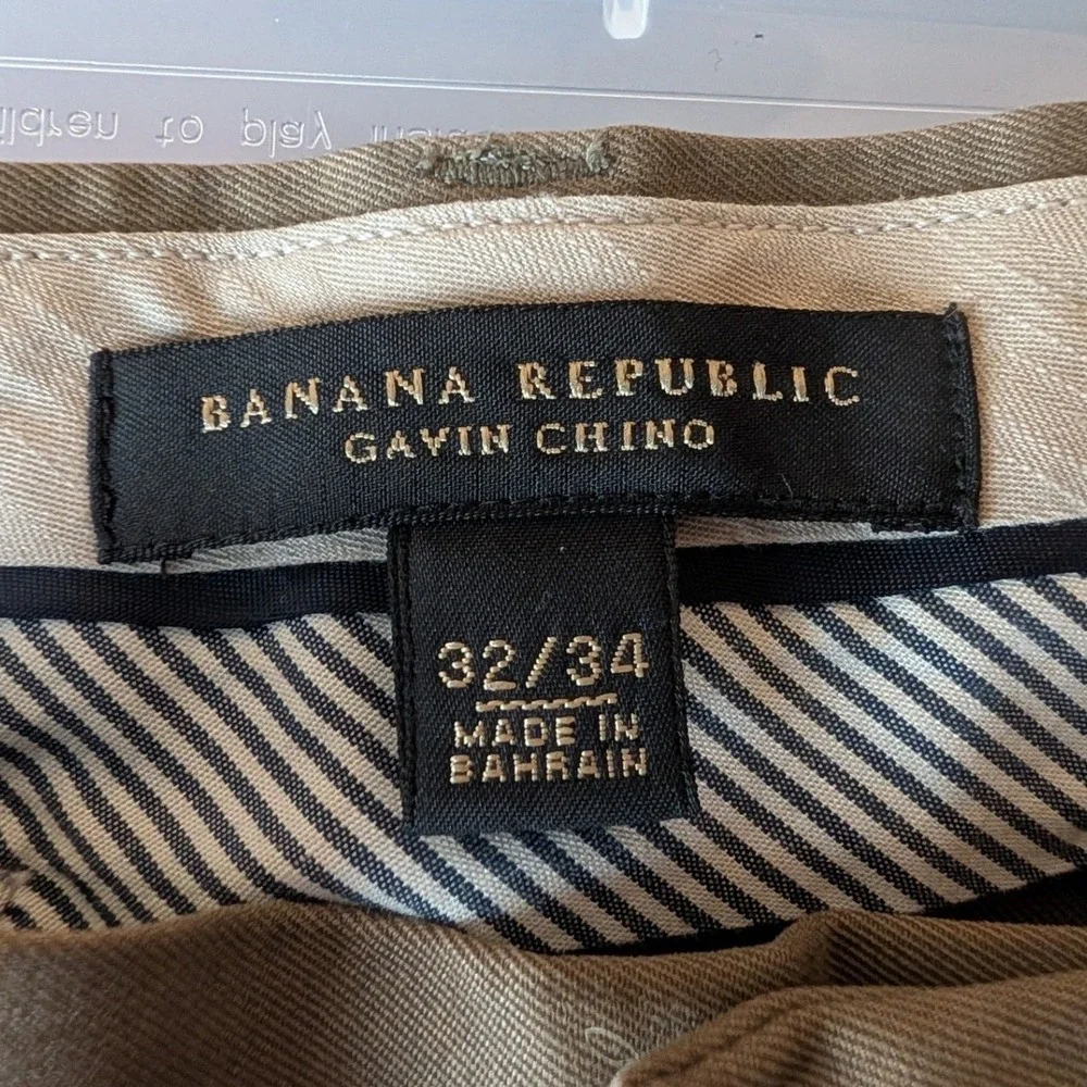 VTG Banana Republic Gavin Chino Pants Mens 32/34‎ Brown Cotton Classic Heritage